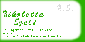 nikoletta szeli business card